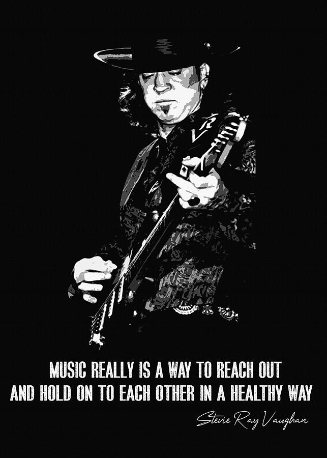 Stevie Ray Vaughan Black and White Digital Art by Keagan Arcelina | Pixels