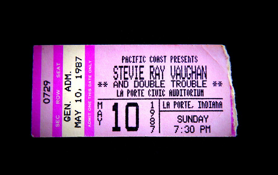 Stevie Ray Vaughan Concert Ticket Photograph by Fiona Kennard