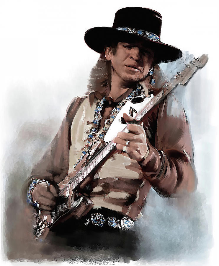 Stevie Ray Vaughan Guitar Ray Painting by Iconic Images Art Gallery David Pucciarelli