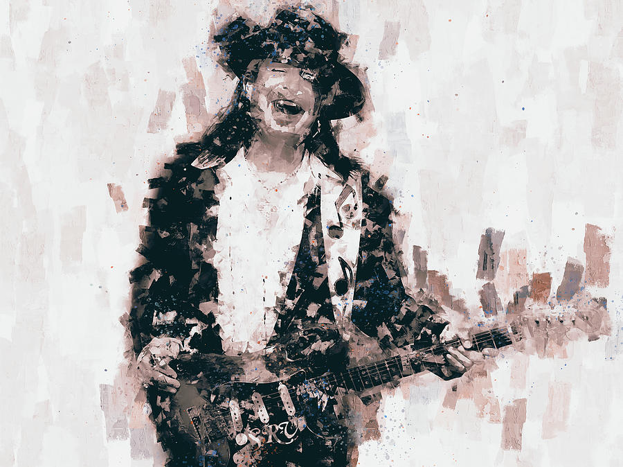 Stevie Ray Vaughan, Portrait, 02 Painting by AM FineArtPrints