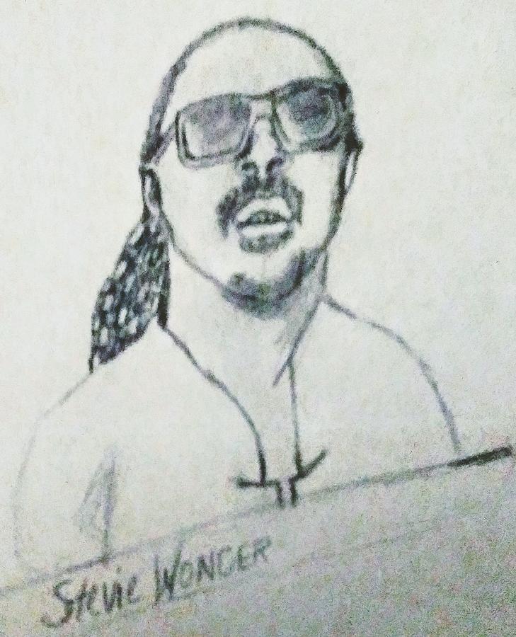 Stevie Wonder 1980s Drawing by Christy Saunders Church