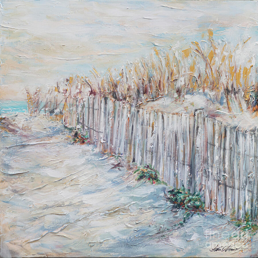 Stick Fence Painting by Linda Olsen