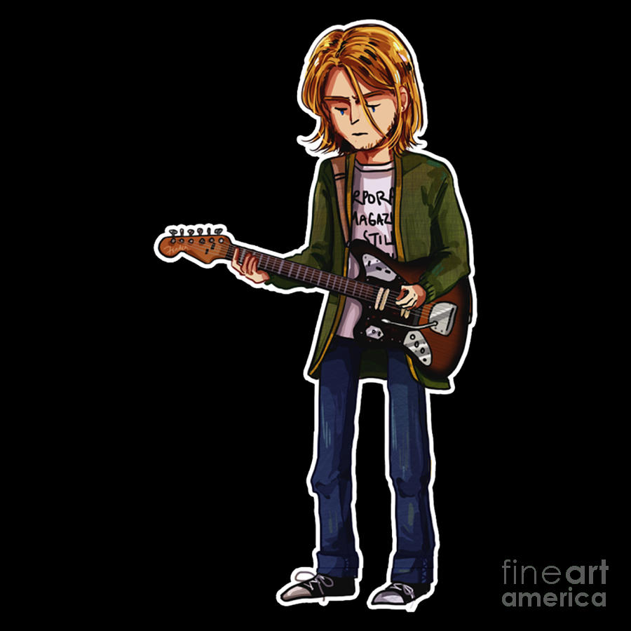 Sticker Guitarist Nirvana Fender Kurt Cobain Jaguar NOS Electric Guitar ...