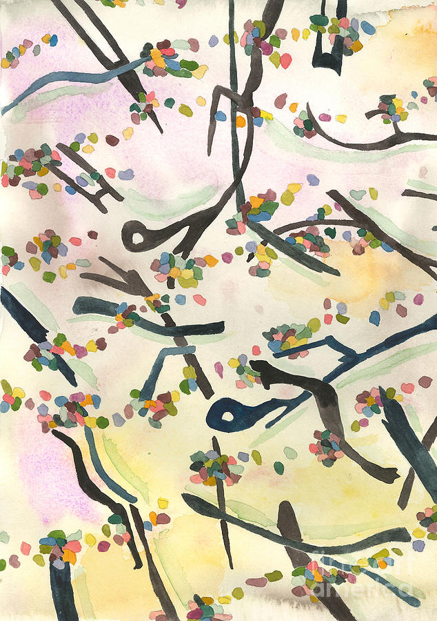 Abstract Painting - Sticks and Stones by L A Feldstein