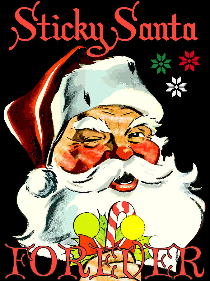 Vintage Digital Art - Sticky Santa with Candies by Long Shot