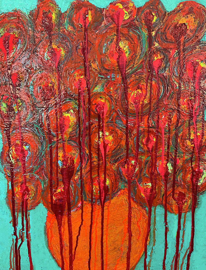 Stigmata Marigolds Painting by Nicholas Brendon