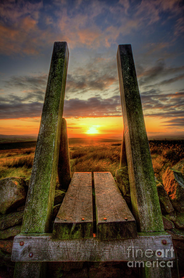 Stile To Sunset, Elslack Moor Photograph by Tom Holmes Photography