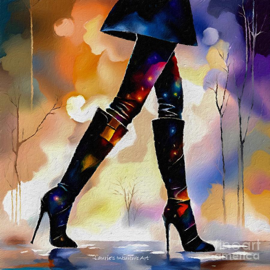 Stiletto Boots Mixed Media by Lauries Intuitive