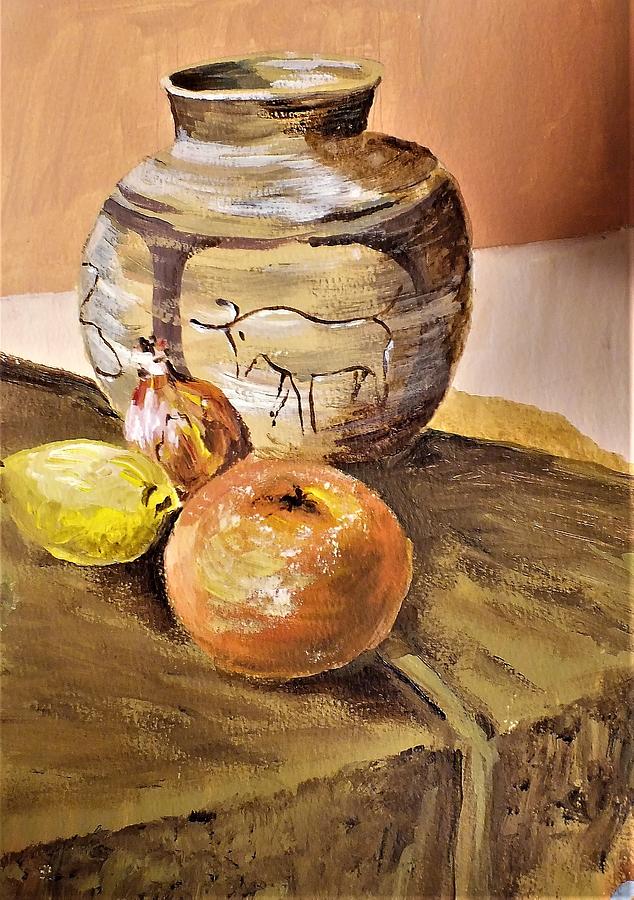 Still Life 3 Painting by Val Byrne