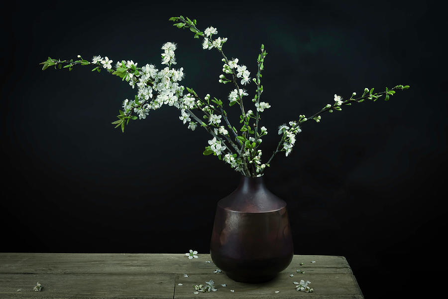 Still life blossom in a vase Digital Art by Marjolein Van Middelkoop