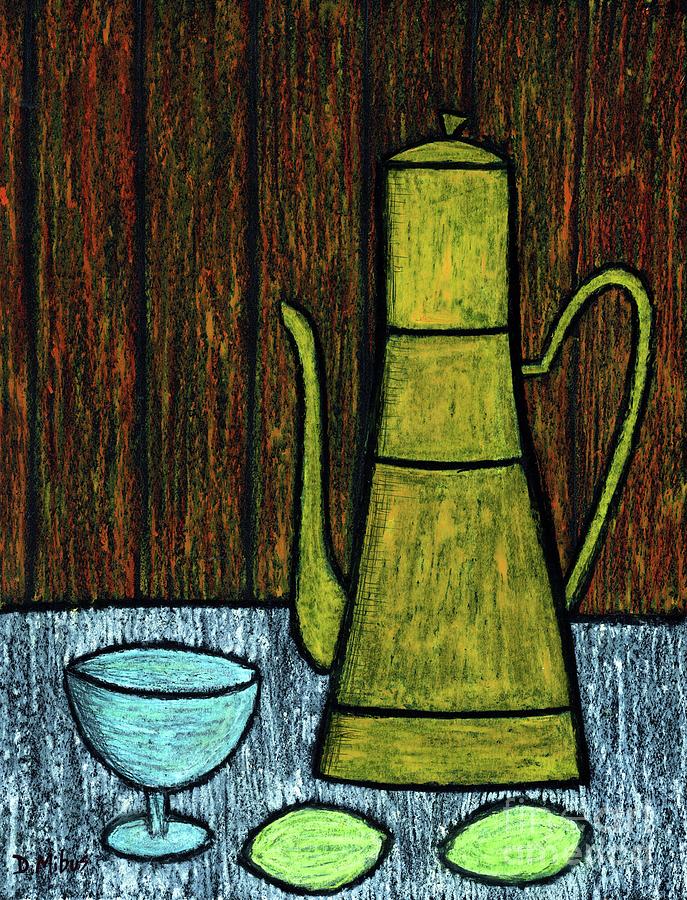 Still Life Blue Goblet Painting by Donna Mibus