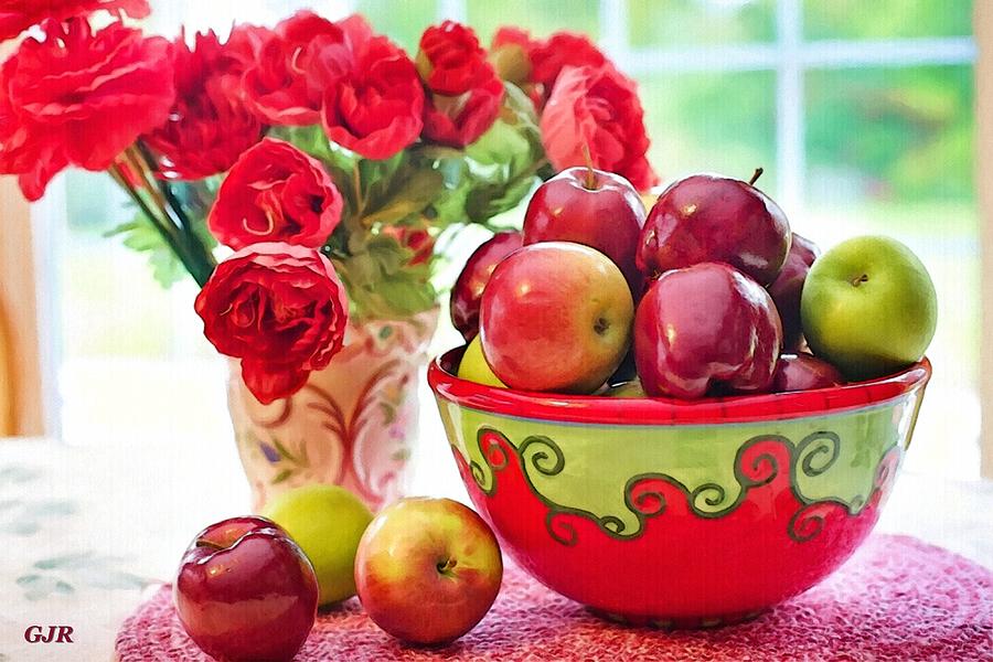 still life bowl with apples