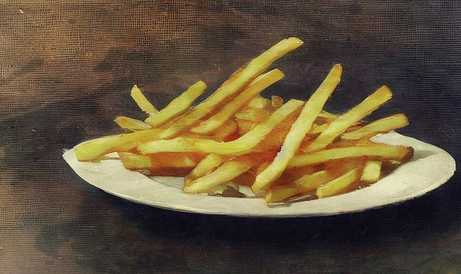 Still Life French Fries  Digital Art by Ally White