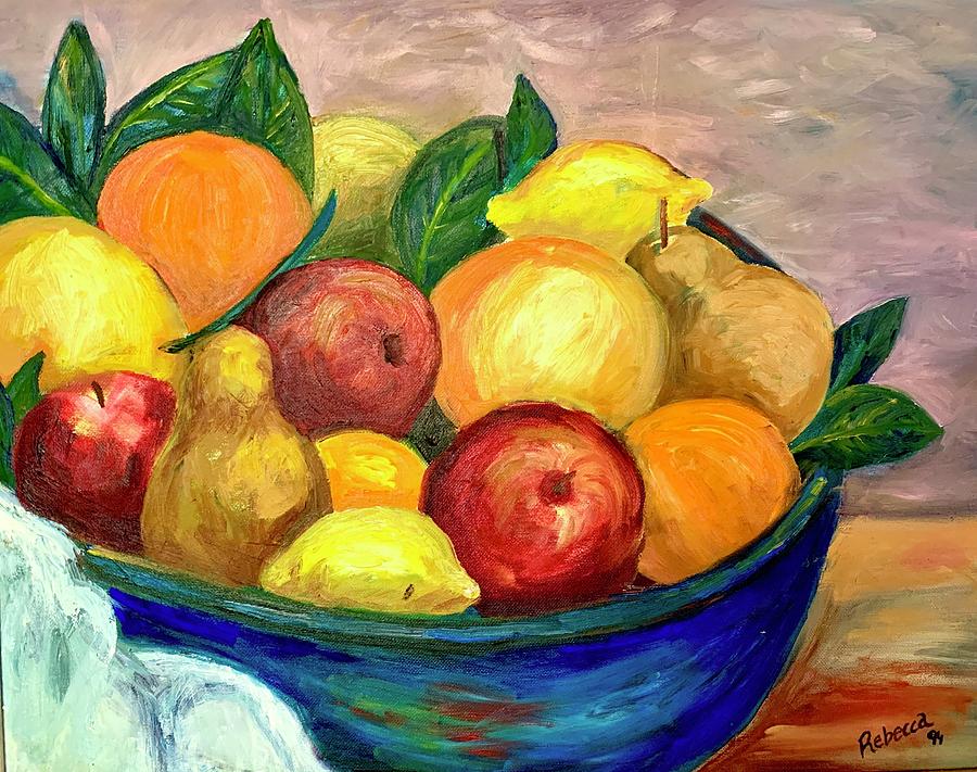 Still Life Fruit Bowl Painting By Rebecca Brand Pixels