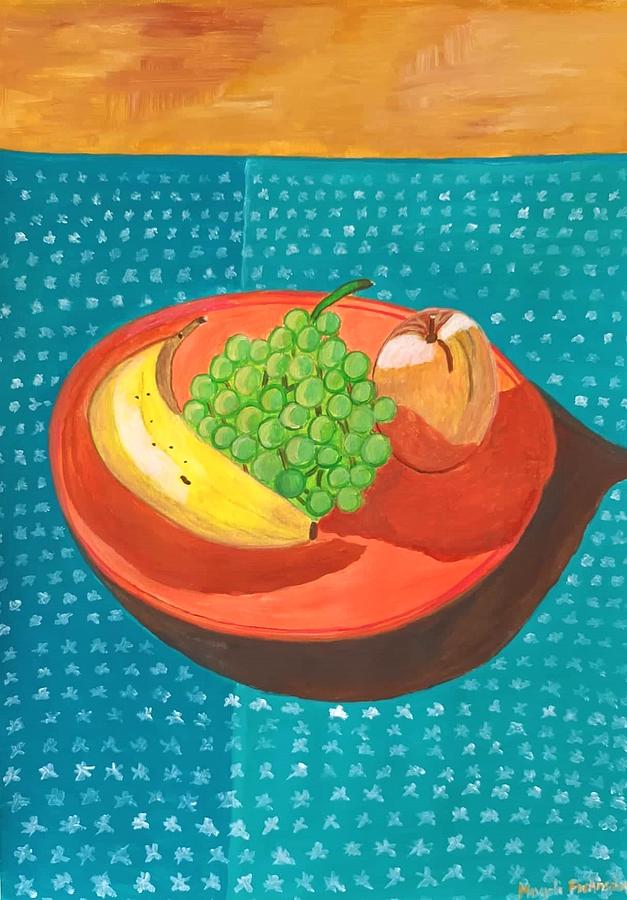 Still Life- Fruit on the Plate  Painting by Magdalena Frohnsdorff