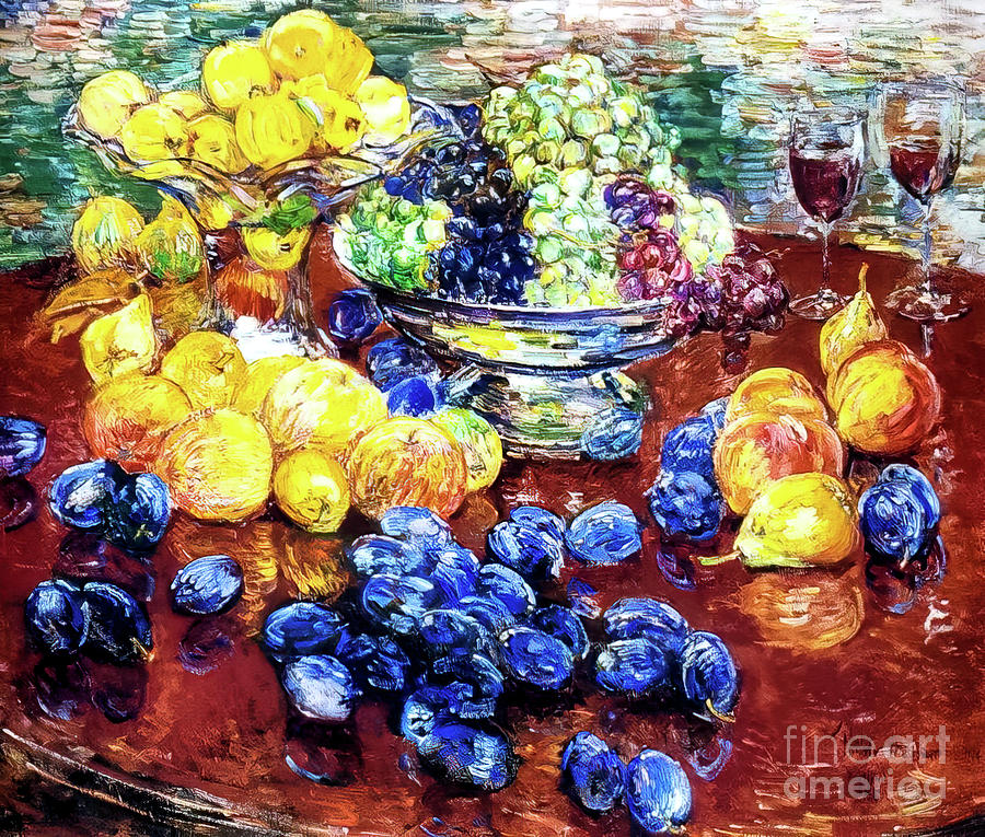Still Life Fruits by Childe Hassam 1904 Painting by Childe Hassam