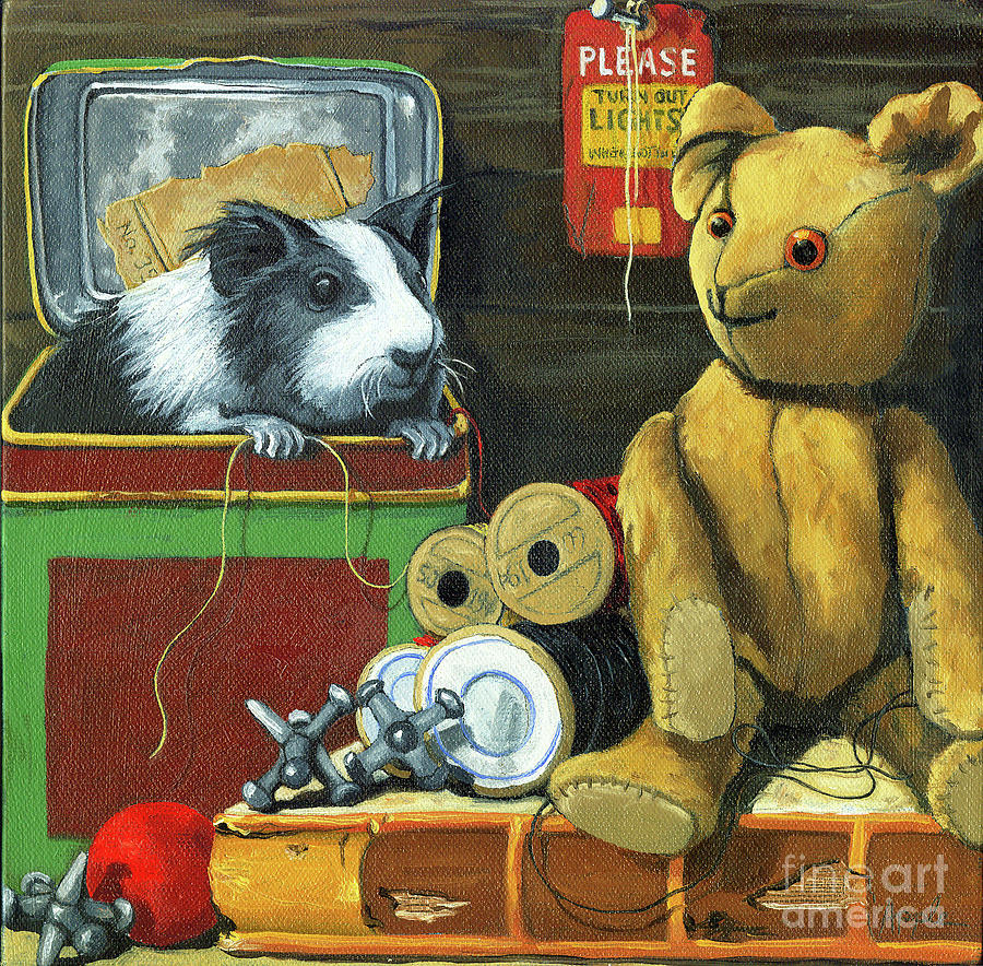 Still Life - Herman Finds A Friend Painting by Linda Apple
