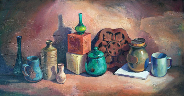 Pottery Painting - Still Life II by Farhan Abouassali Pottery Painting - Still Life II by Farhan Abouassali