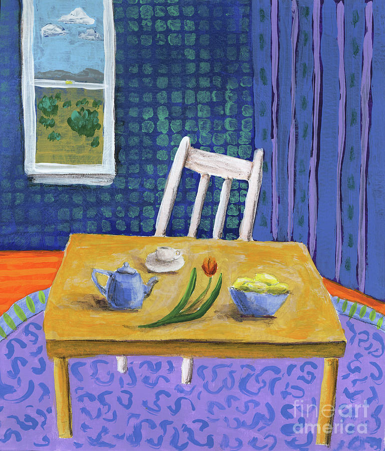 Still Life in Purple Room Painting by Jill Battaglia
