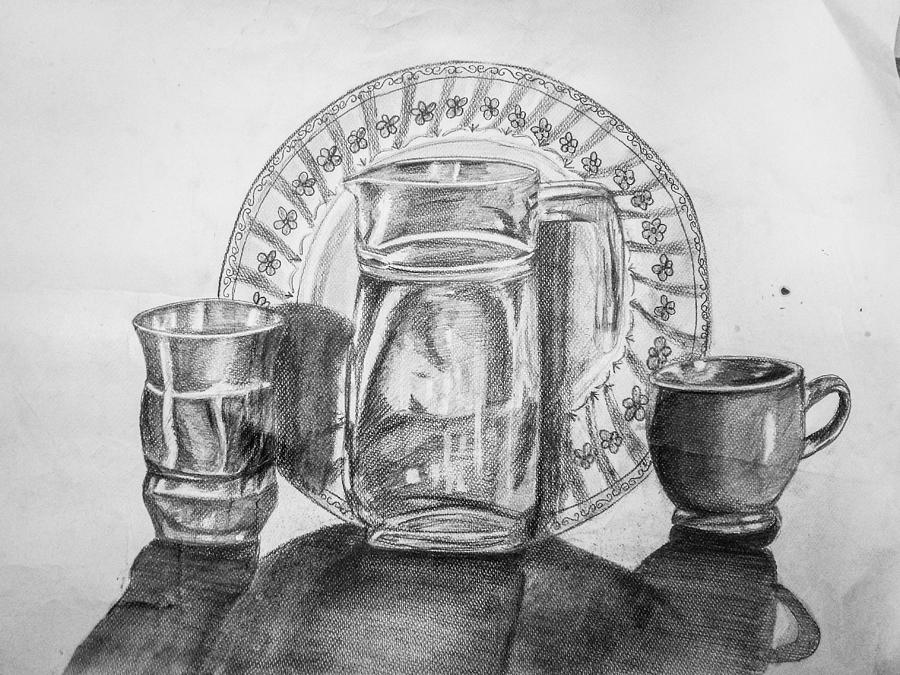 still life monochrome painting