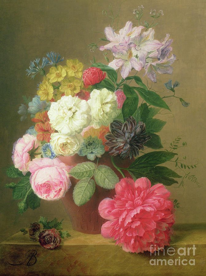 Still Life of Flowers by Arnoldus Bloemers Painting by Arnoldus Bloemers