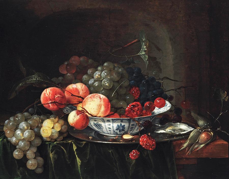 Still Life of Fruit in a Wan-Li Bowl Painting by Jan Davidsz de Heem ...