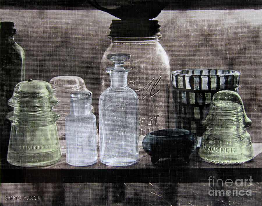 still life photography - Ghost Town Glassware Photograph by Sharon Hudson