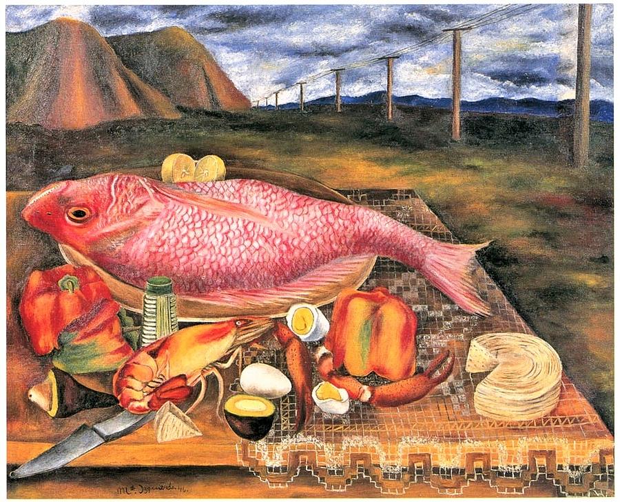 Still Life Red Snapper Painting by Thea Recuerdo