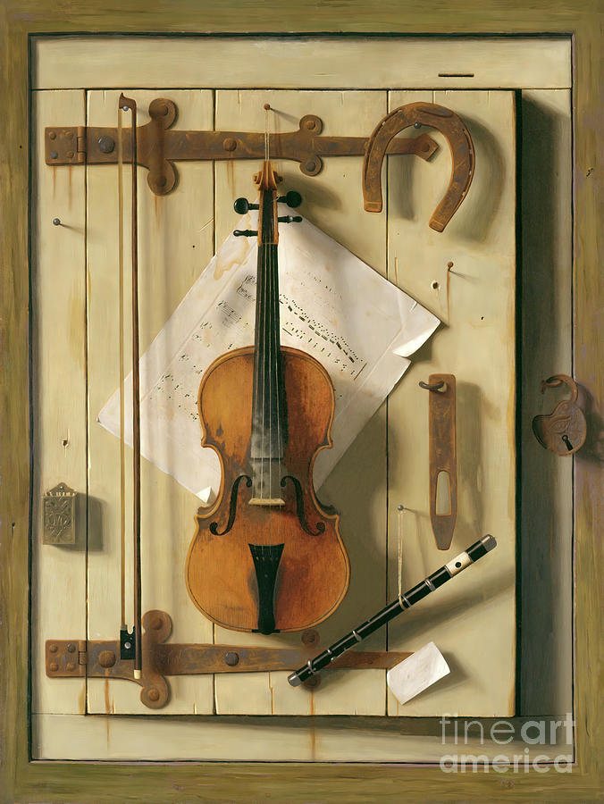 Still Life Violin and Music by William Michael Harnett  Photograph by Carlos Diaz