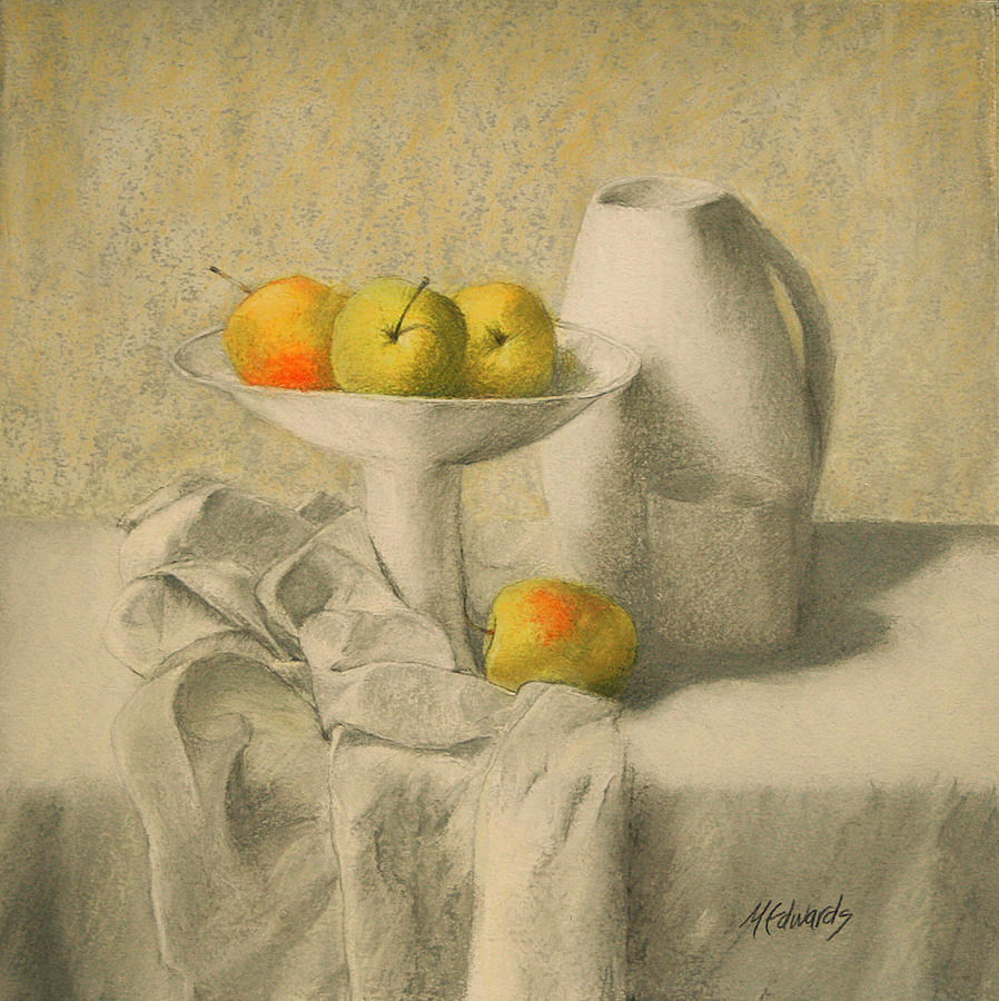 Still Life With Apples Pastel by Marna Edwards Flavell