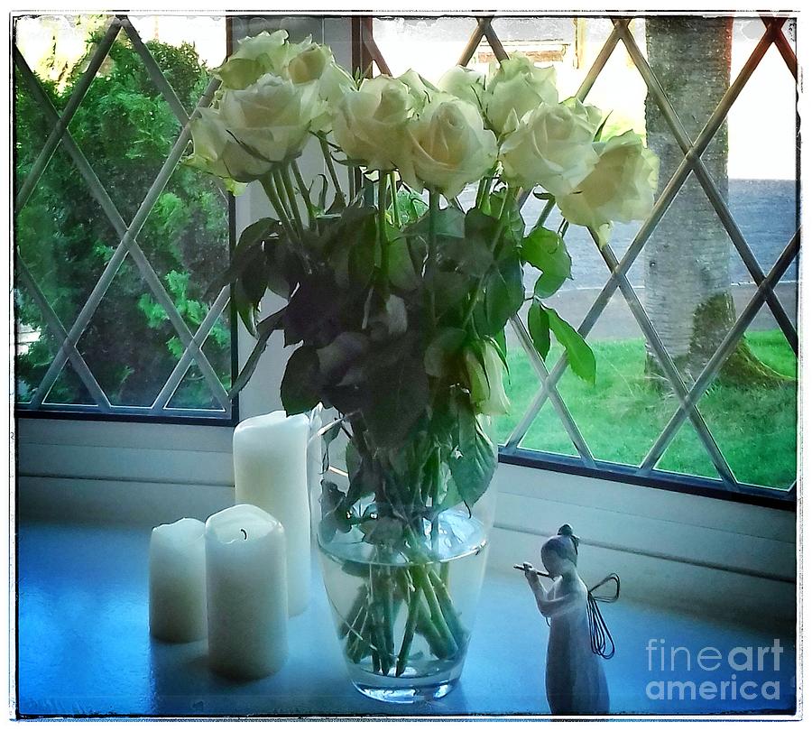 Still Life White Roses 2 Photograph by Joan-Violet Stretch