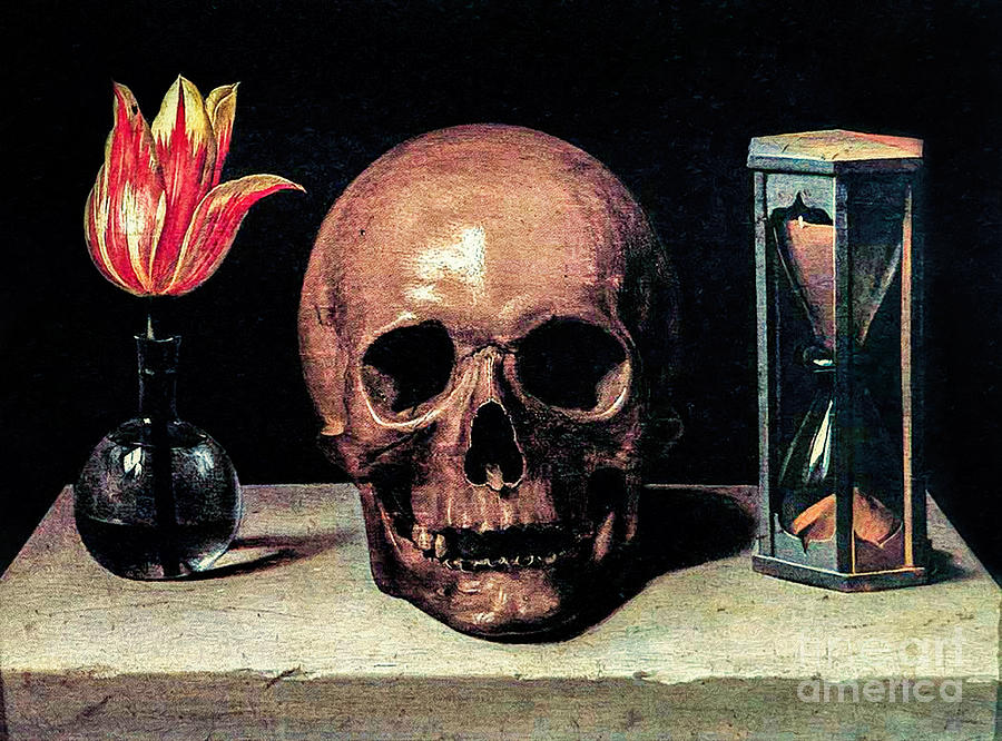 Still-life With A Skull Painting
