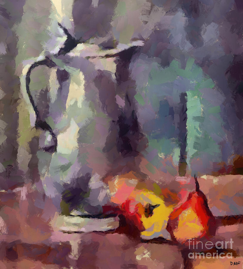 Still Life With A Tin Jug Painting by Dragica Micki Fortuna