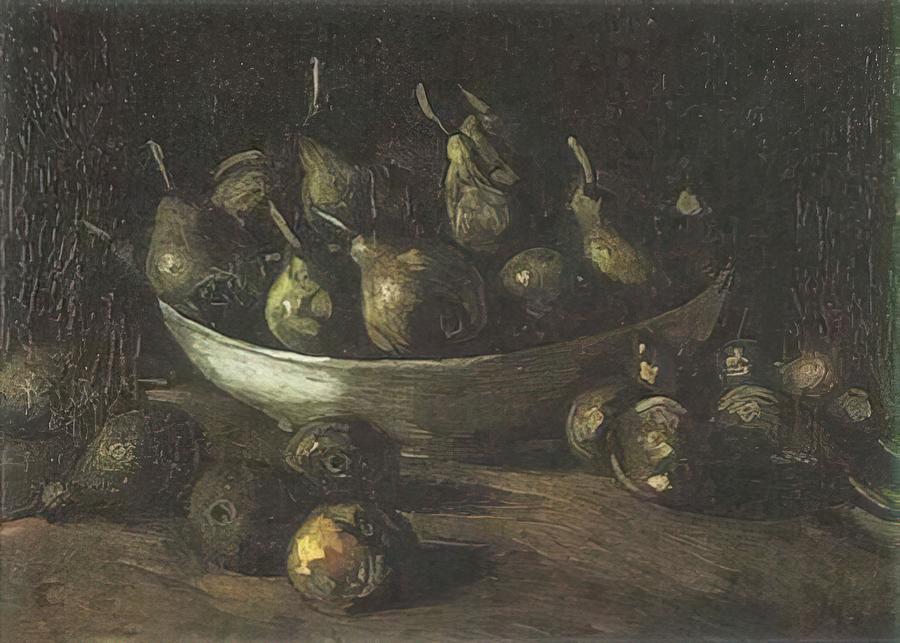 Still Life With An Earthern Bowl And Pears Vincent Van Gogh Painting