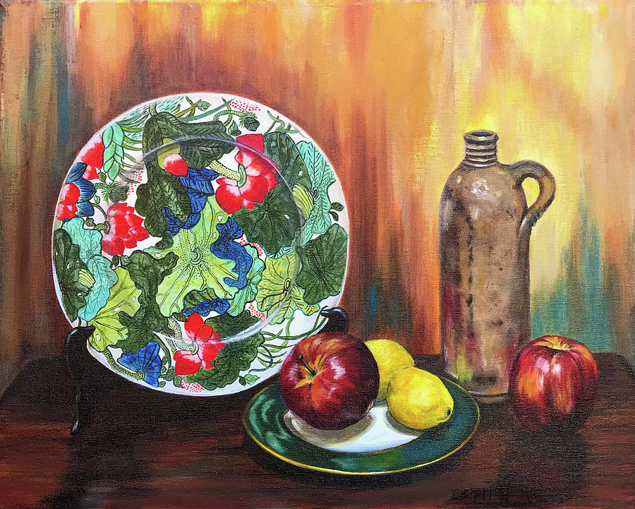 Still Life with Apples and Lemons Painting by Sherrell Rodgers