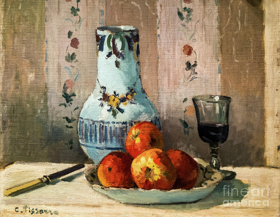 Still Life with Apples and Pitcher by Camille Pissarro 1872 Painting by Camille Pissarro