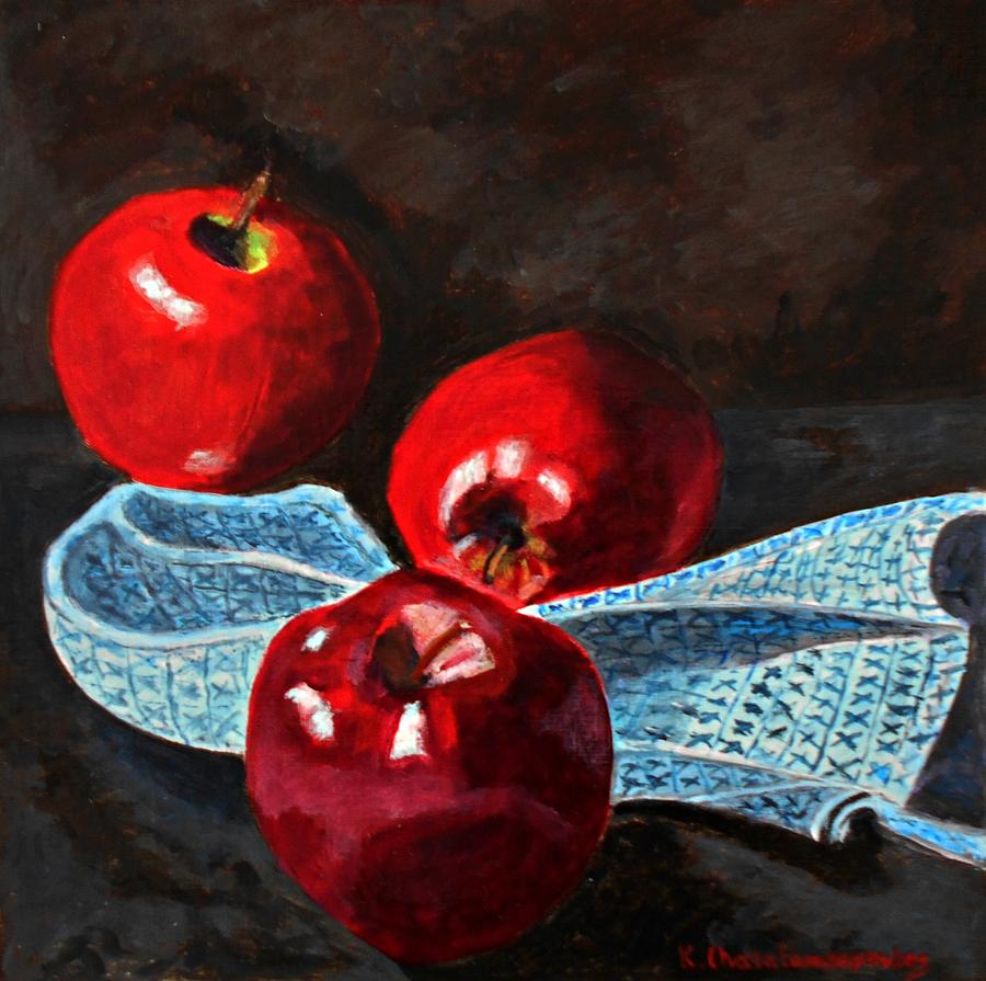 Still Life With Apples Painting by Konstantinos Charalampopoulos