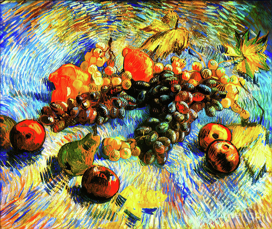 Still Life with Apples Lemons Pears and Grapes by Van Gogh Photograph by Jack Torcello