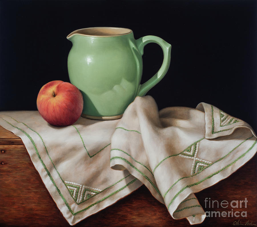 Still Life with Art Deco Cloth Painting by Catherine Abel