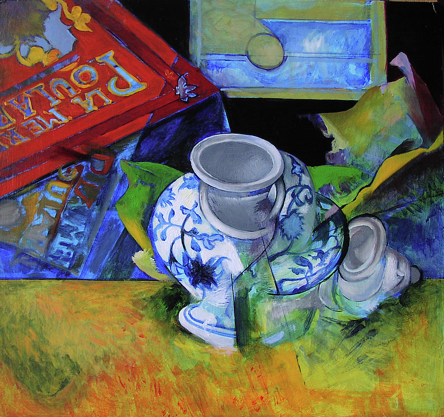 Still Life with Blue Vase. Painting by Harry Robertson