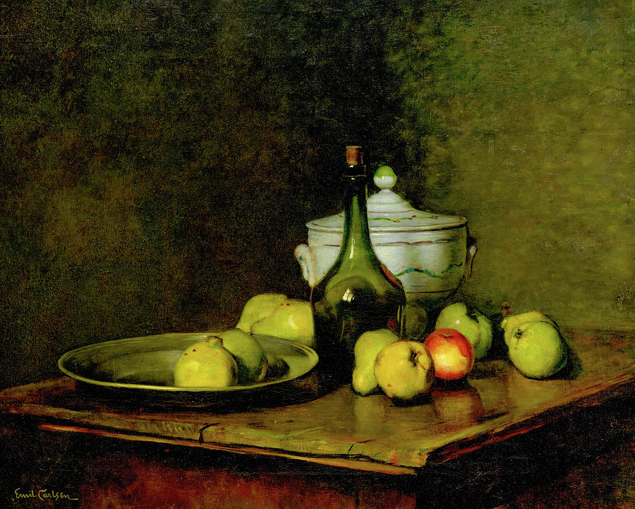 Still Life with Bottle and Tureen, 1889 Painting by Emil Carlsen - Fine ...