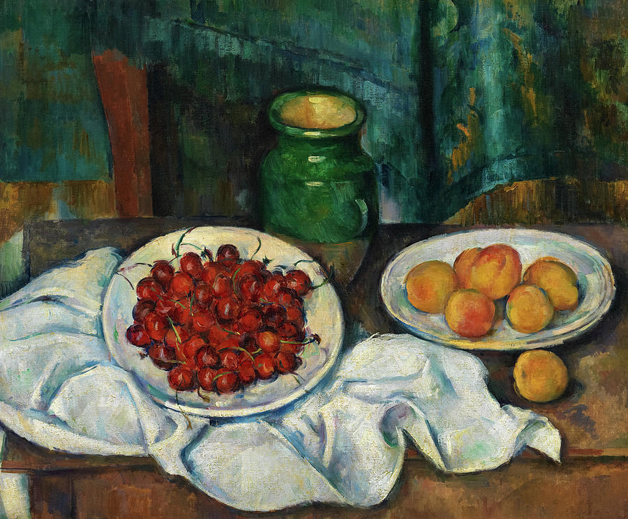 Paul Cezanne Painting - Still Life With Cherries And Peaches, 1887 by Paul Cezanne