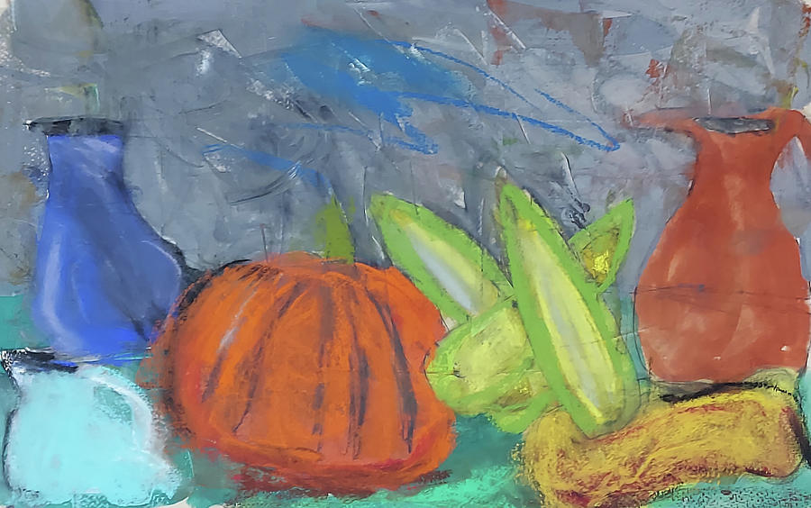 Still Life with Corn Pastel by Cathy Anderson