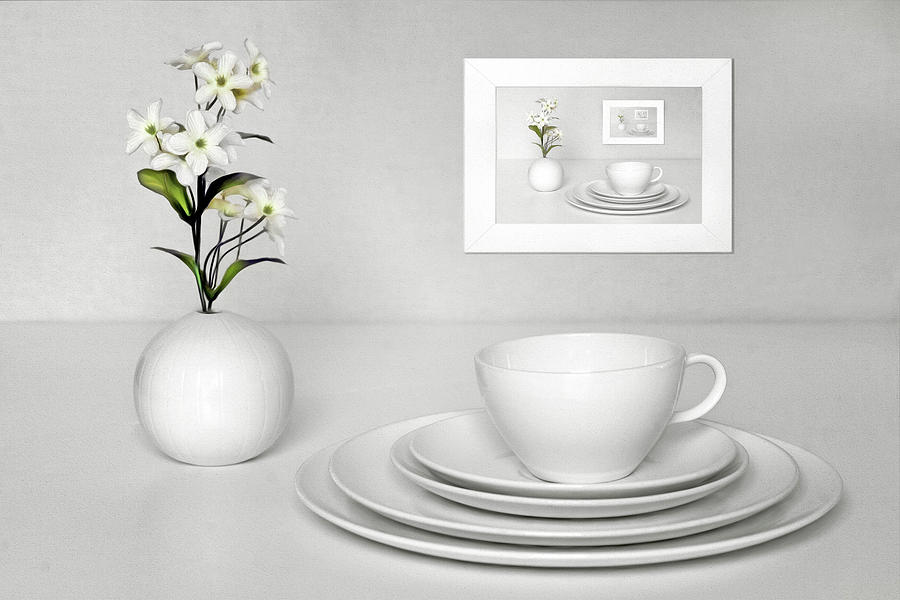 Still Life with Dishes and Flowers Photograph by Nikolyn McDonald