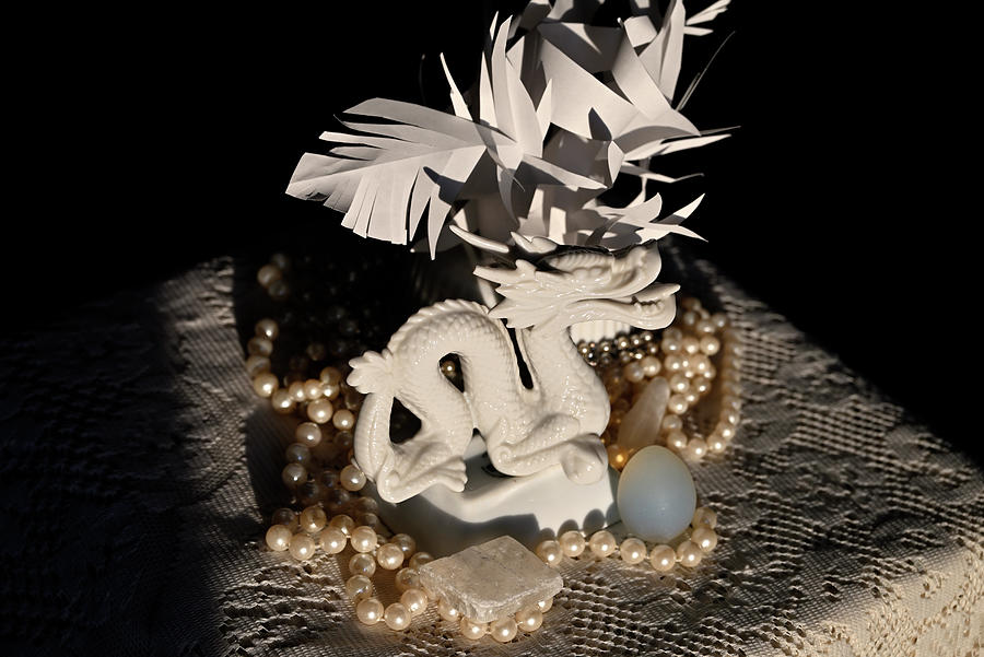 Still Life with Dragon and Paper Photograph by Katherine Nutt