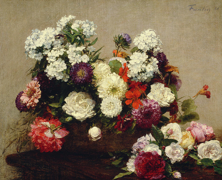 Still Life with Flowers, 1881 Painting by Henri Fantin-Latour - Fine ...