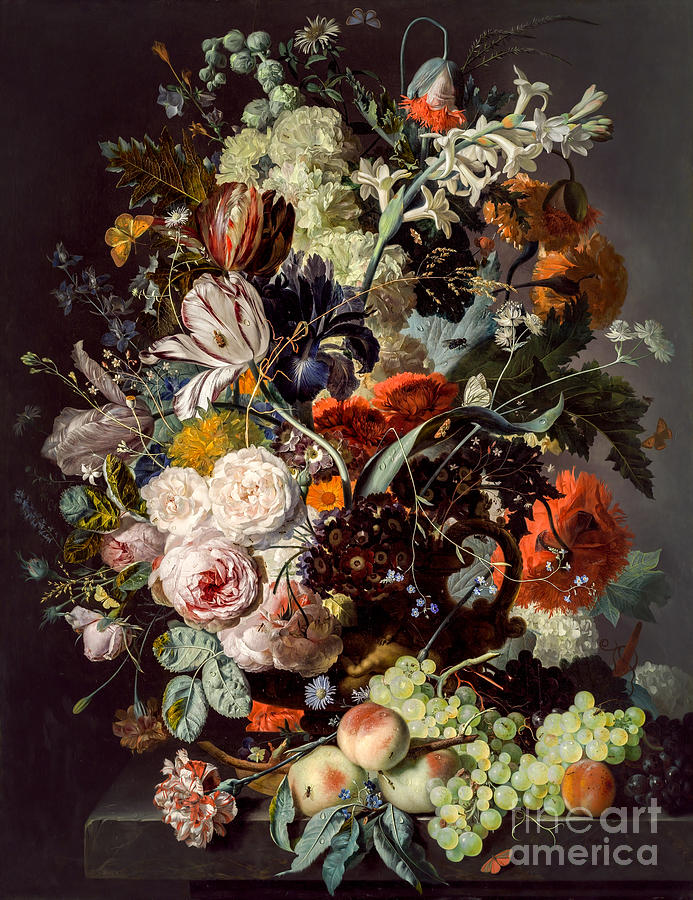 Still Life with Flowers and Fruit by Jan van Huysum Photograph by Carlos Diaz