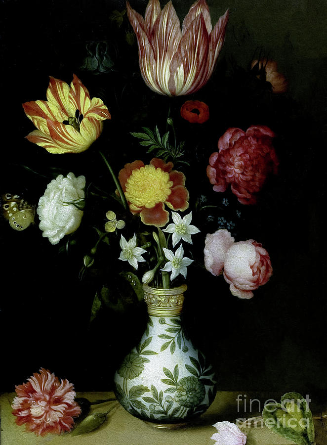 Still Life with Flowers in a Wan-li Vase 1619 by Ambrosius Bosschaert the Elder  Photograph by Carlos Diaz