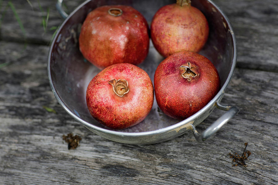 Still Life Photograph - Still Life with fresh Pomegranate  by Nailia Schwarz