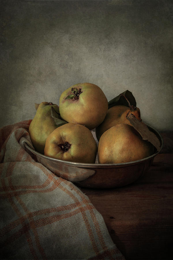 Still life with fresh quinces Photograph by Jaroslaw Blaminsky